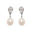 Pendientes colgantes de oro blanco con perla cultivada
